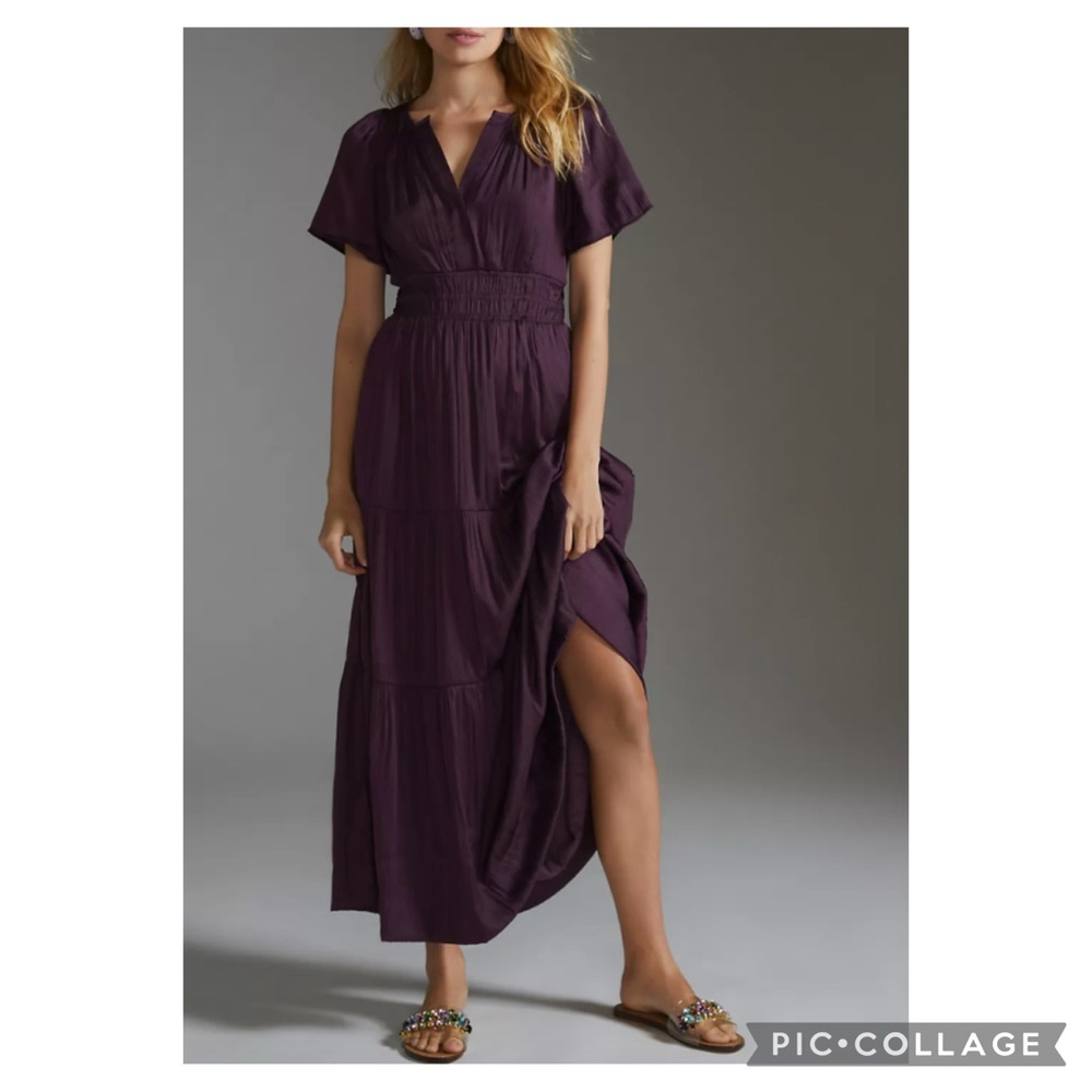 Anthropologie Plum Maxi Dress